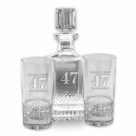 47 - The President - Crystal Decanter and Tall Glass Set