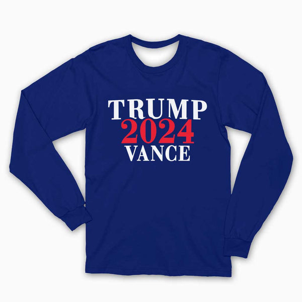 Trump Vance 2024 Long Sleeve Tee - Blue